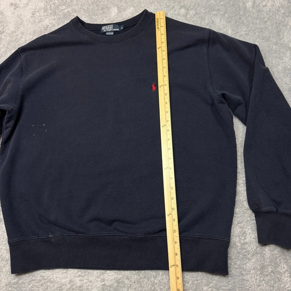 Vintage Y2K Polo Ralph Lauren Crewneck Sweatshirt Navy Blue Red Pony Mens Large